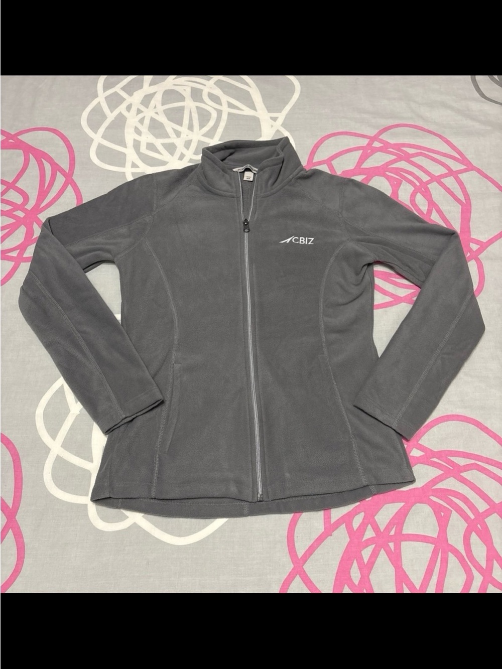Port Authority CBIZ Grey Microfleece Zip-Up Jacket